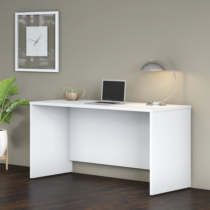 Crédence de bureau 60L x 24P, stratifié blanc, bureau à domicile moderne
