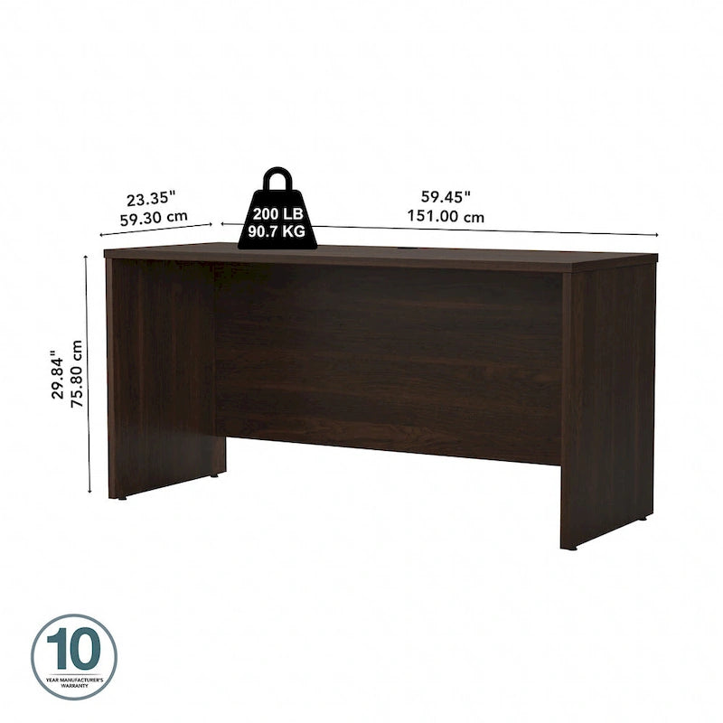 Crédence de bureau 60L x 24P, stratifié blanc, bureau à domicile moderne