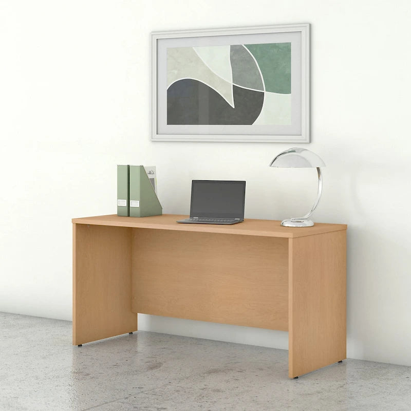 Crédence de bureau 60L x 24P, stratifié blanc, bureau à domicile moderne