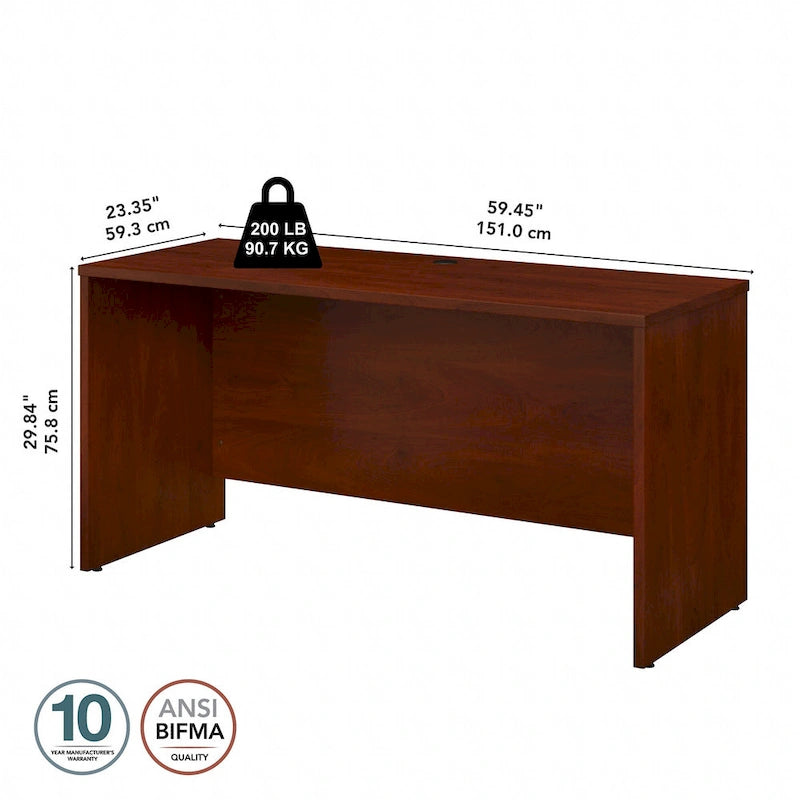 Crédence de bureau 60L x 24P, stratifié blanc, bureau à domicile moderne