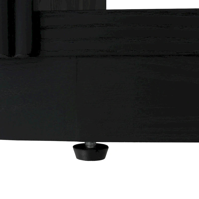 Console cannelée avec étagères ouvertes Placage bois Noir Marron Naturel