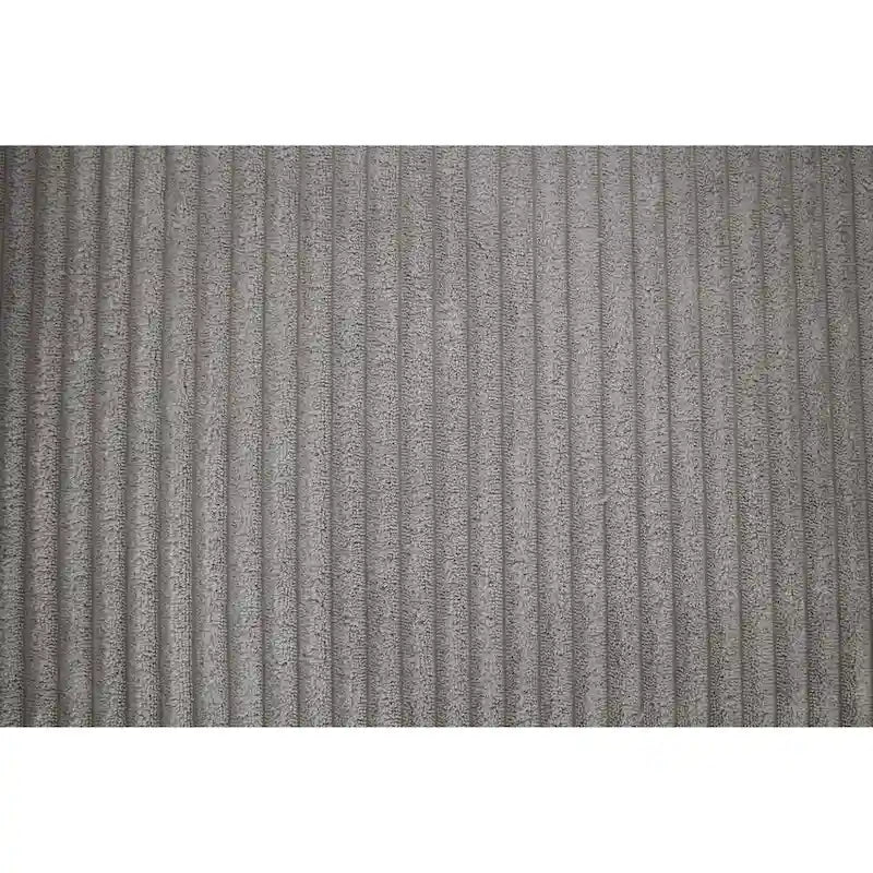 Fauteuil à bascule planeur rembourré avec repose-pieds dossier haut velours côtelé gris clair