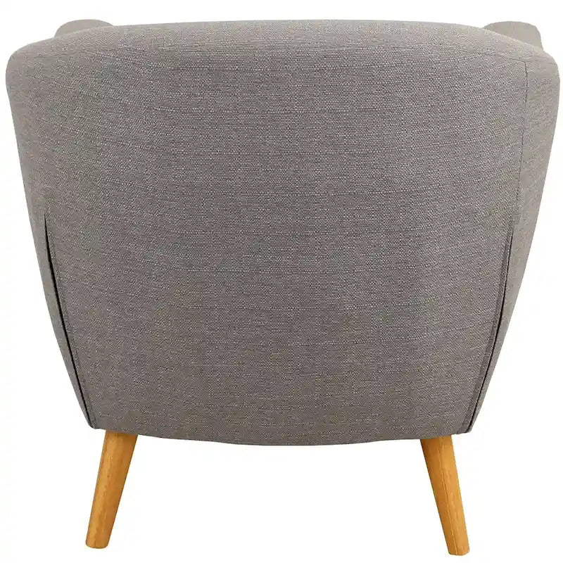 Fauteuil d'appoint capitonné Mid-Century Modern avec accoudoirs évasés et pieds en bois