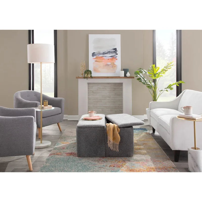 Fauteuil d'appoint capitonné Mid-Century Modern avec accoudoirs évasés et pieds en bois