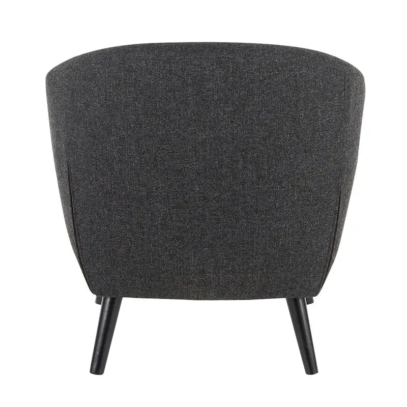 Fauteuil d'appoint capitonné Mid-Century Modern avec accoudoirs évasés et pieds en bois