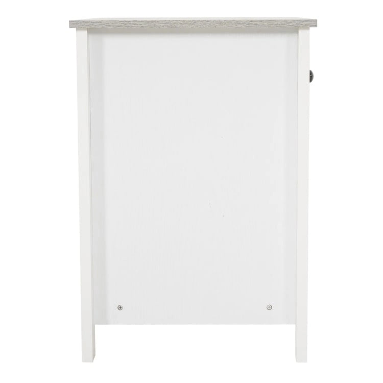 Table d'appoint en bois à 2 niveaux avec tiroir et étagère de rangement ouverte