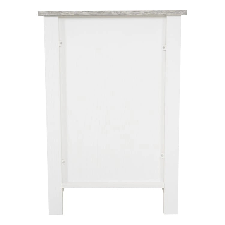Table d'appoint en bois à 2 niveaux avec tiroir et étagère de rangement ouverte