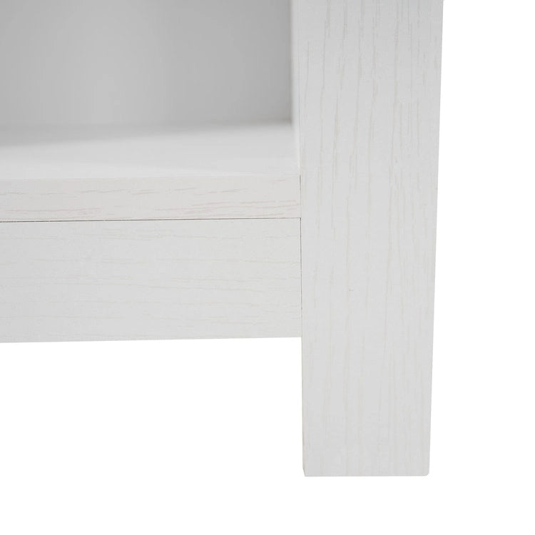 Table d'appoint en bois à 2 niveaux avec tiroir et étagère de rangement ouverte