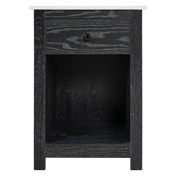 Table d'appoint en bois à 2 niveaux avec tiroir et étagère de rangement ouverte