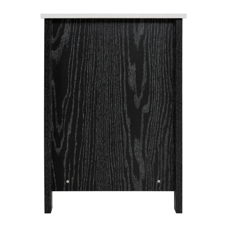 Table d'appoint en bois à 2 niveaux avec tiroir et étagère de rangement ouverte