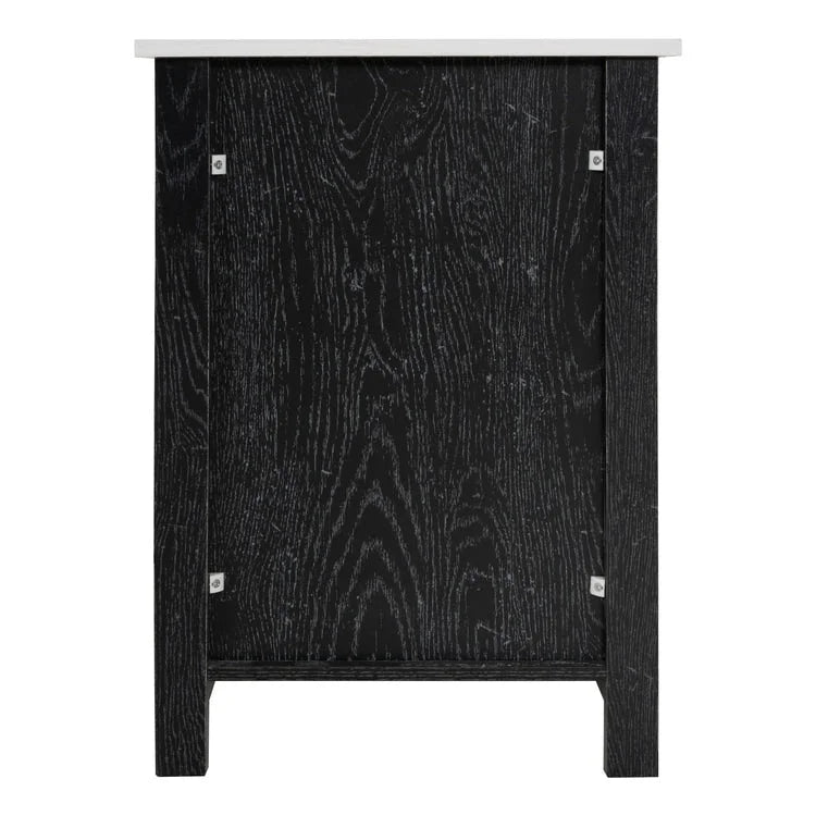 Table d'appoint en bois à 2 niveaux avec tiroir et étagère de rangement ouverte