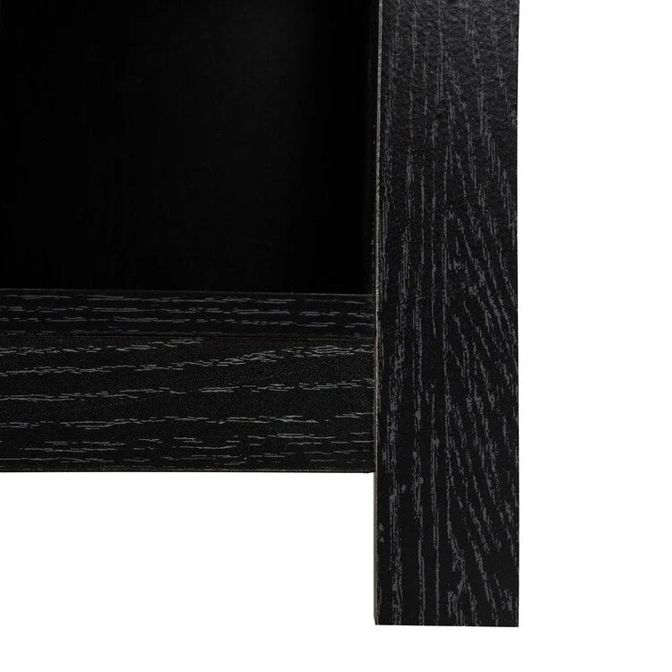 Table d'appoint en bois à 2 niveaux avec tiroir et étagère de rangement ouverte