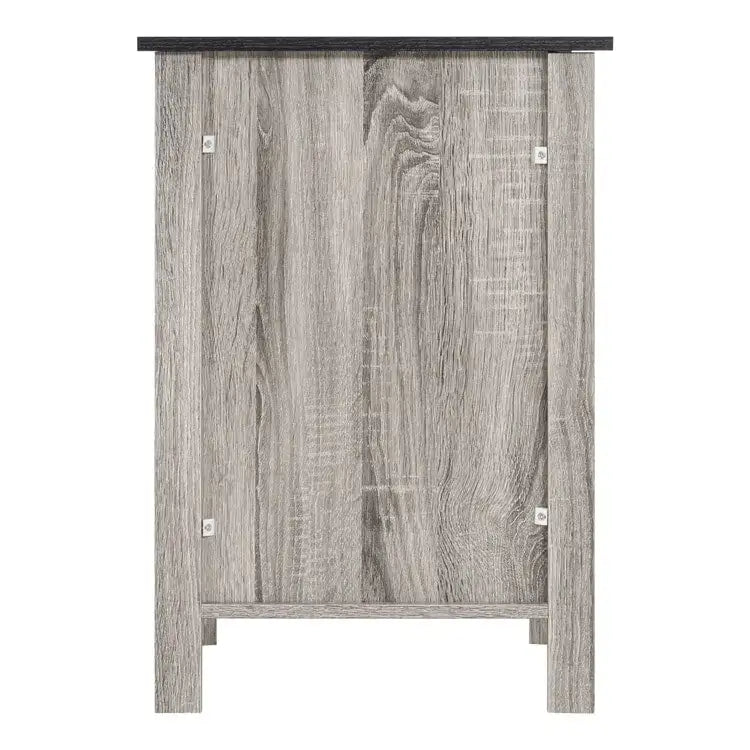 Table d'appoint en bois à 2 niveaux avec tiroir et étagère de rangement ouverte