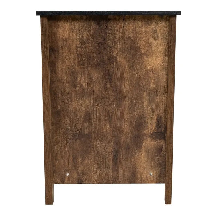 Table d'appoint en bois à 2 niveaux avec tiroir et étagère de rangement ouverte