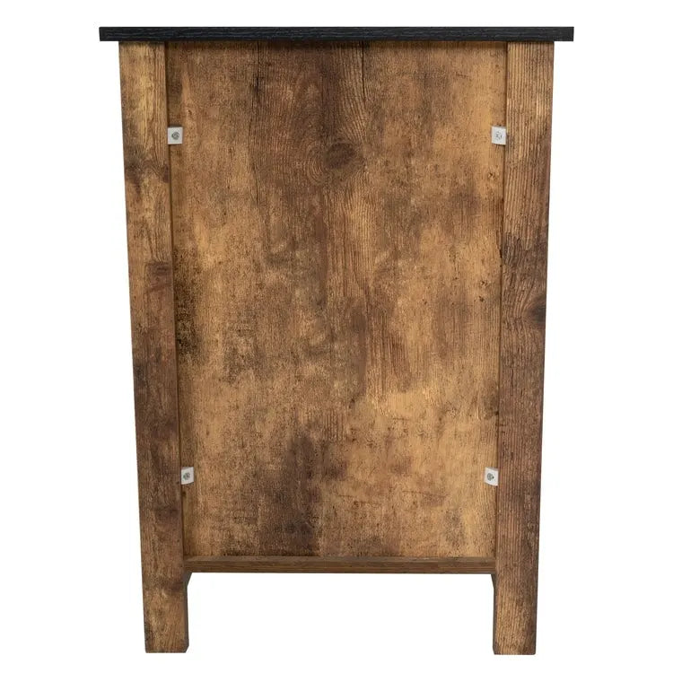 Table d'appoint en bois à 2 niveaux avec tiroir et étagère de rangement ouverte