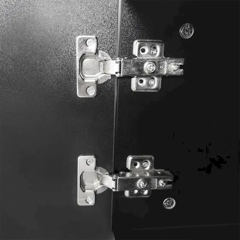 Meuble TV LED laqué brillant avec étagères en verre éclairées, blanc et gris