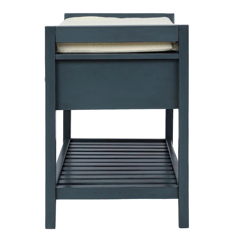 Banc d'entrée capitonné avec tiroirs et range-chaussures, multicolore