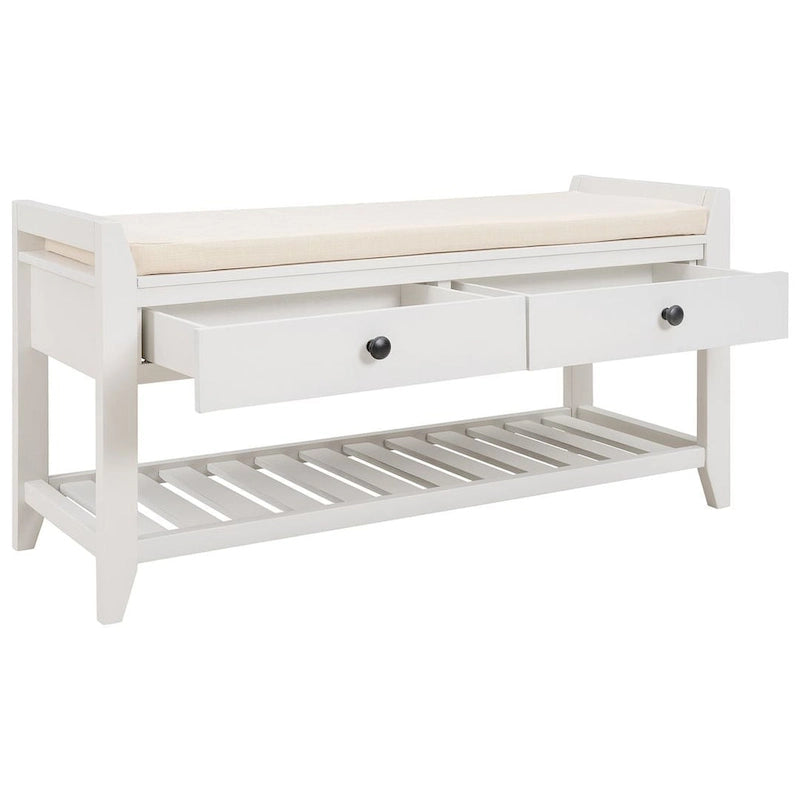Banc d'entrée capitonné avec tiroirs et range-chaussures, multicolore