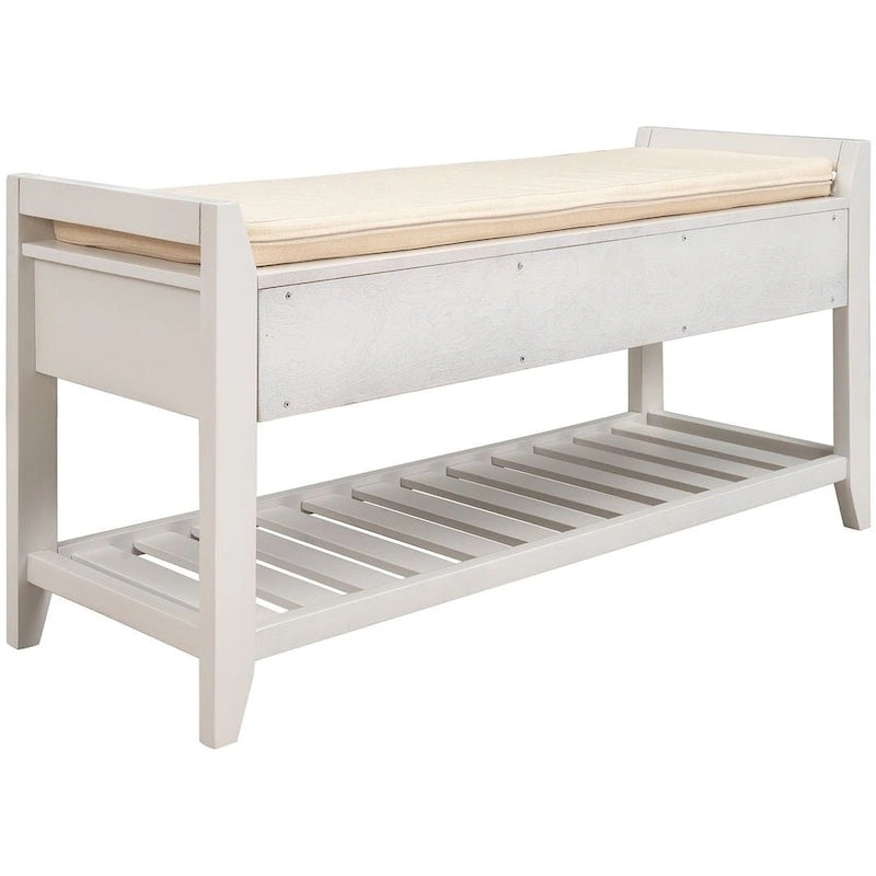 Banc d'entrée capitonné avec tiroirs et range-chaussures, multicolore