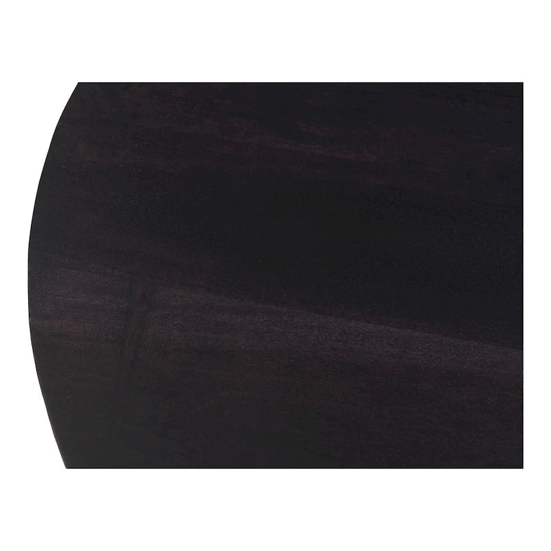 Table Basse Ronde en Bois d'Acacia Massif avec Pied Sculptural en Boule, Marron Naturel ou Noir
