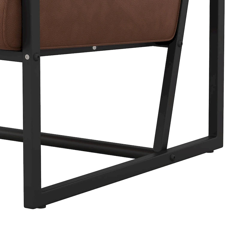Fauteuil d'appoint moderne en cuir PU avec cadre en acier et coussin rembourré