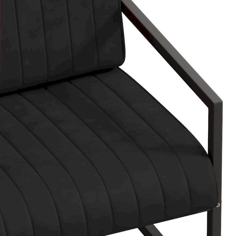 Fauteuil d'appoint moderne en cuir PU avec cadre en acier et coussin rembourré