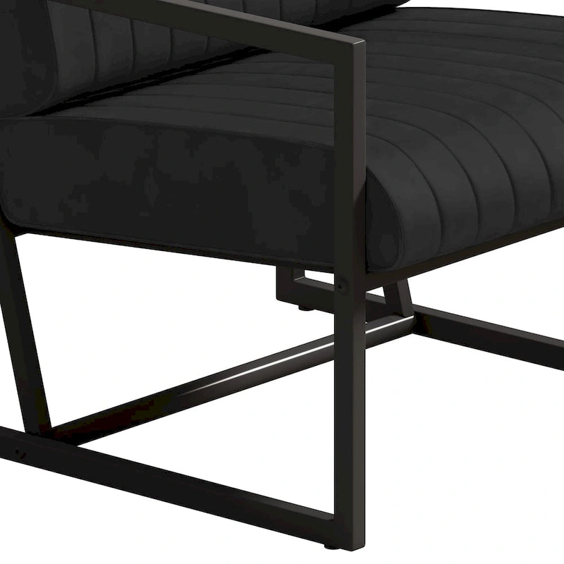 Fauteuil d'appoint moderne en cuir PU avec cadre en acier et coussin rembourré