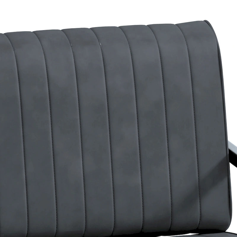 Fauteuil d'appoint moderne en cuir PU avec cadre en acier et coussin rembourré