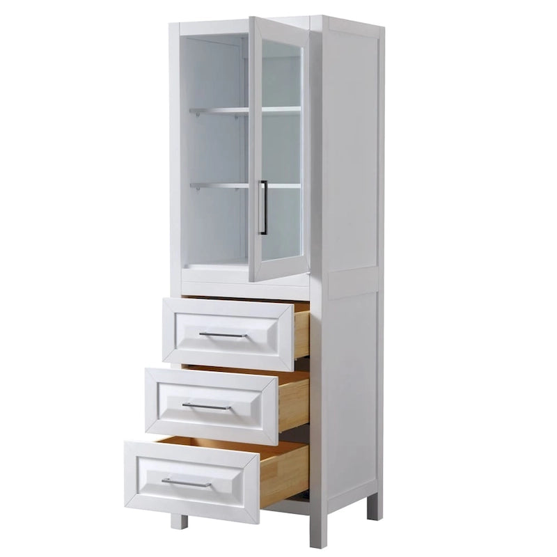 Meuble Colonne de Salle de Bain avec Rangement à Armoire Trois Tiroirs Plusieurs Couleurs