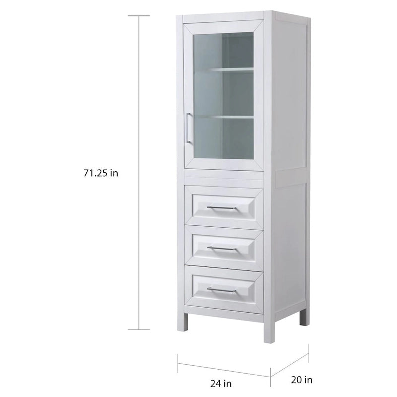 Meuble Colonne de Salle de Bain avec Rangement à Armoire Trois Tiroirs Plusieurs Couleurs