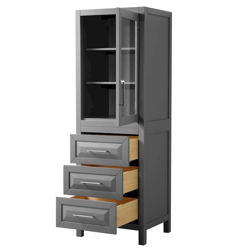 Meuble Colonne de Salle de Bain avec Rangement à Armoire Trois Tiroirs Plusieurs Couleurs
