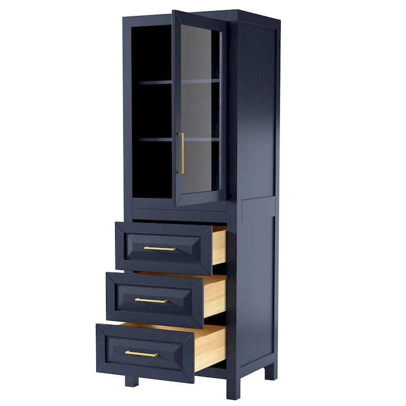 Meuble Colonne de Salle de Bain avec Rangement à Armoire Trois Tiroirs Plusieurs Couleurs