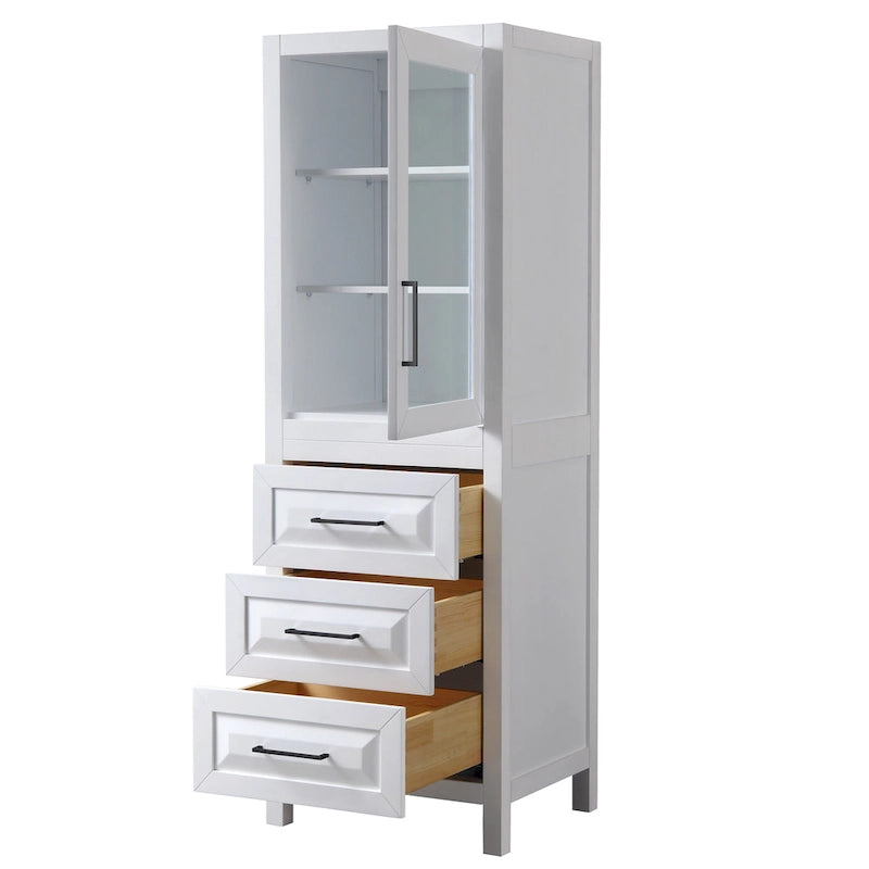 Meuble Colonne de Salle de Bain avec Rangement à Armoire Trois Tiroirs Plusieurs Couleurs
