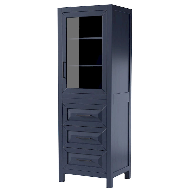 Meuble Colonne de Salle de Bain avec Rangement à Armoire Trois Tiroirs Plusieurs Couleurs