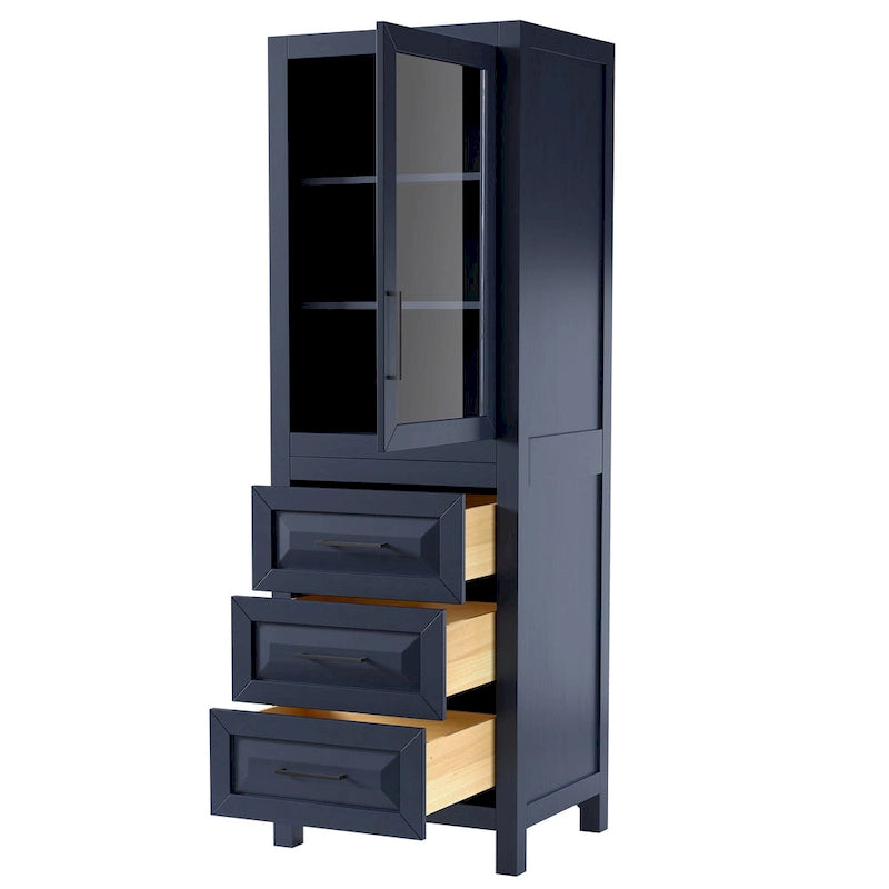 Meuble Colonne de Salle de Bain avec Rangement à Armoire Trois Tiroirs Plusieurs Couleurs