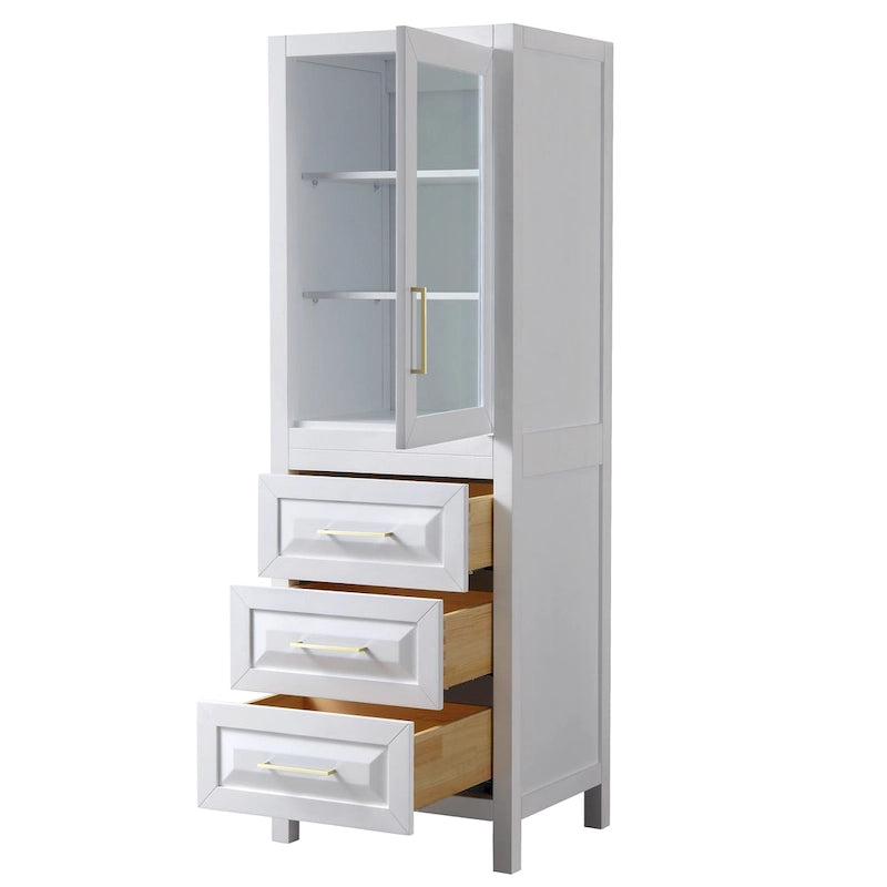 Meuble Colonne de Salle de Bain avec Rangement à Armoire Trois Tiroirs Plusieurs Couleurs