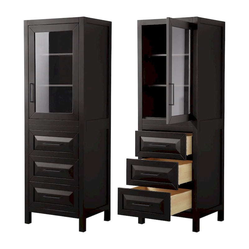 Meuble Colonne de Salle de Bain avec Rangement à Armoire Trois Tiroirs Plusieurs Couleurs