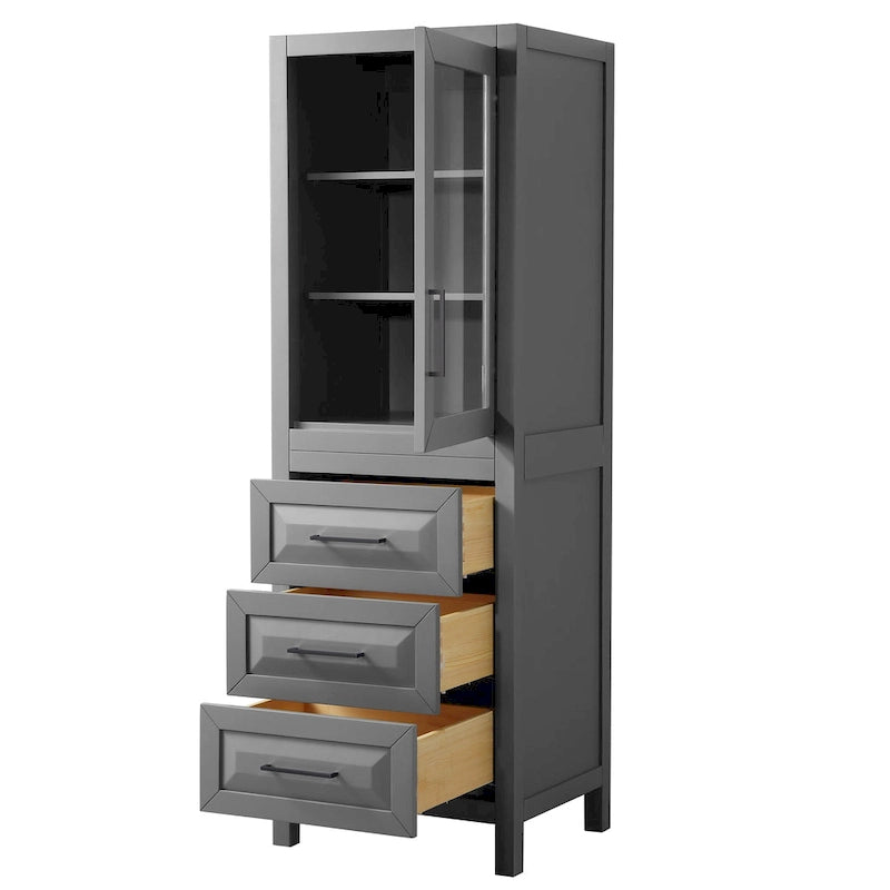 Meuble Colonne de Salle de Bain avec Rangement à Armoire Trois Tiroirs Plusieurs Couleurs
