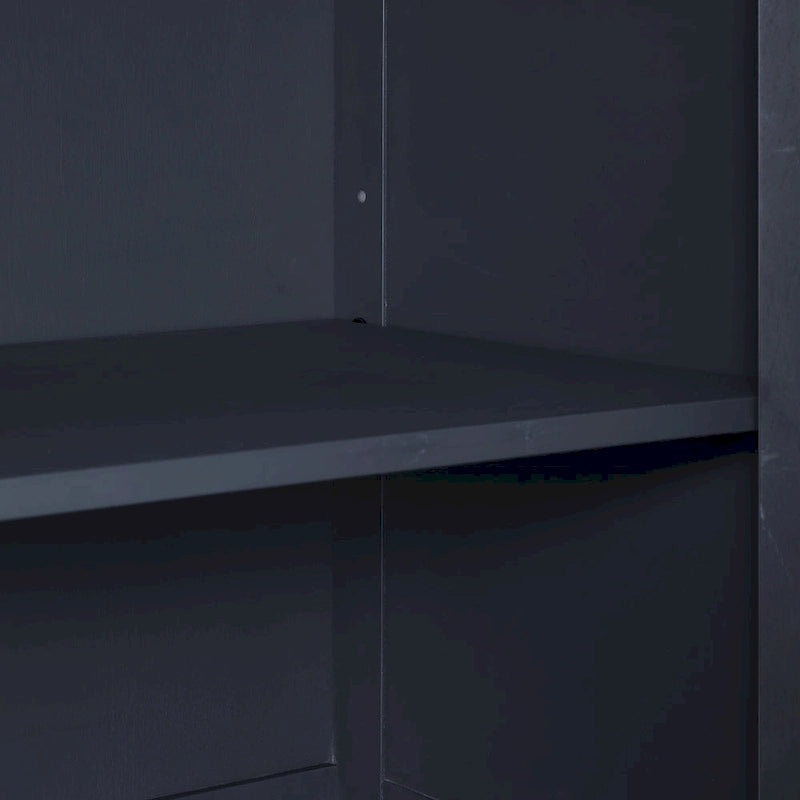 Armoire de garde-manger en pin perlé vieilli bleu marine avec tiroirs de rangement