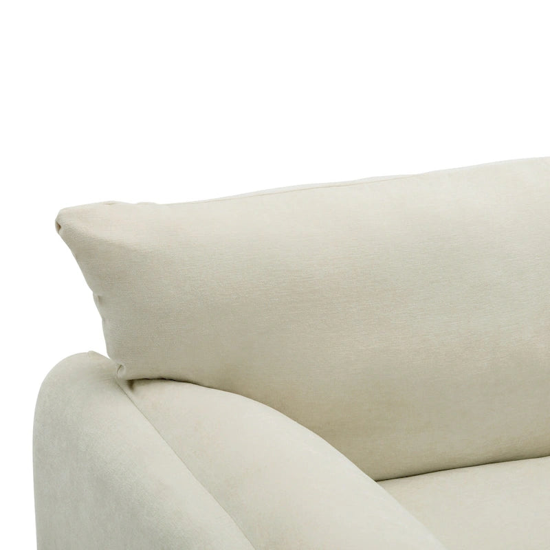 Fauteuil d'appoint surdimensionné en chenille avec dossier incurvé vert matcha crème lie-de-vin