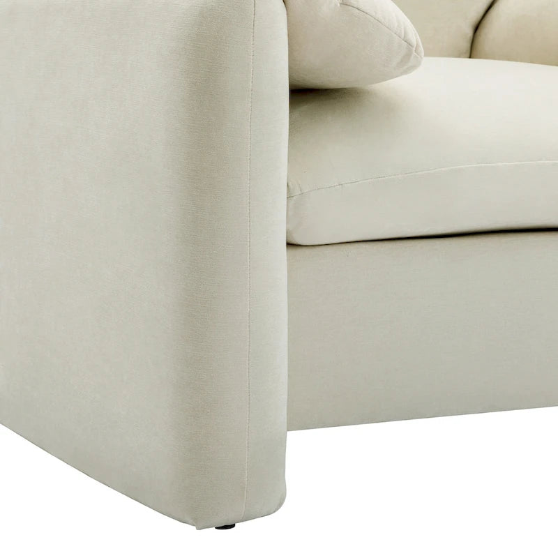 Fauteuil d'appoint surdimensionné en chenille avec dossier incurvé vert matcha crème lie-de-vin