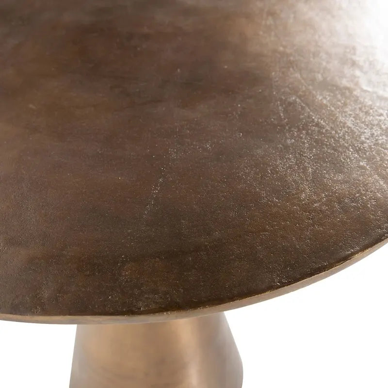 Table de bistrot ronde en fonte d'aluminium avec pied en laiton