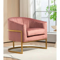 Fauteuil crapaud en velours avec piètement en métal doré
