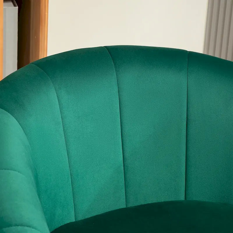 Fauteuil crapaud en velours avec piètement en métal doré